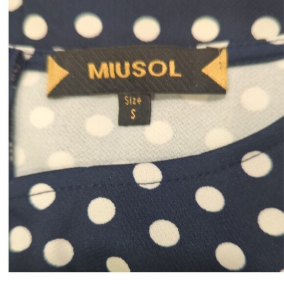 💙Miusol Dark Navy Polka Dot Sheath Dress Size S – Elegant Classic Style - Picture 5 of 5